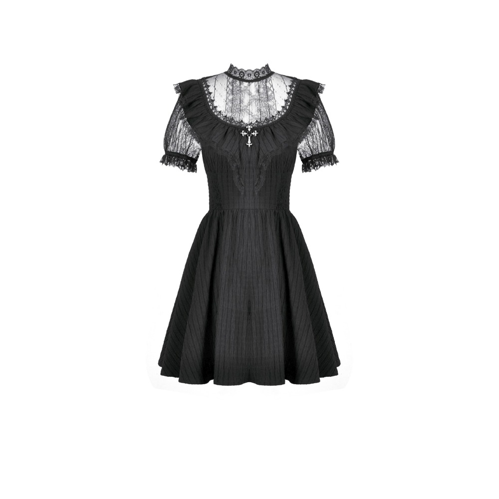 Dark in Love - Dark LaceFramed Silhouette Korte jurk - Zwart